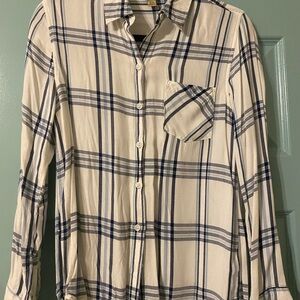 Woolrich Navy and Cream Checkered Shirt